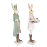 Coniglio Decorativo Guardia in Poliresina – Verde e Rosa 43 cm | Clayre & Eef
