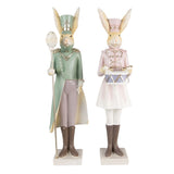 Coniglio Decorativo Guardia in Poliresina – Verde e Rosa 43 cm | Clayre & Eef