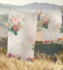 Coppia Asciugamano Lino Garden Eden 100% Lino - THE NAPKING