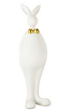 Coniglio Papillon Decorazione Pasquale  Bianco Oro