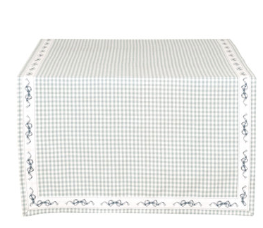 Runner Fiocchetti Celeste/Bianco 50x140 - Cotone CLAYRE & EEF