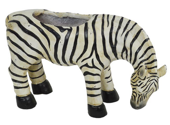 Porta Vaso Zebra in Resina 56cm - Complemento d'Arredo Living