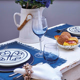 Set 6 Bicchieri Cristallo Fondo Blu 24cm - Preziosa Luxury