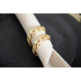 Set 4 Portatovaglioli Catena Oro AULICA - Anelli Tovaglioli Eleganti