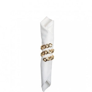 Set 4 Portatovaglioli Catena Oro AULICA - Anelli Tovaglioli Eleganti