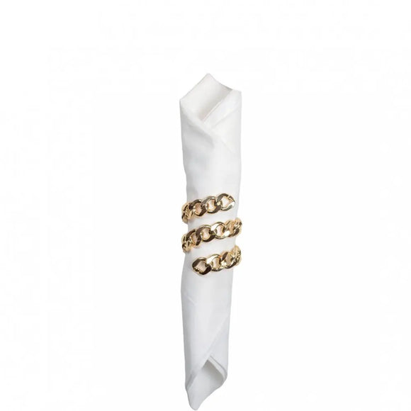 Set 4 Portatovaglioli Catena Oro AULICA - Anelli Tovaglioli Eleganti